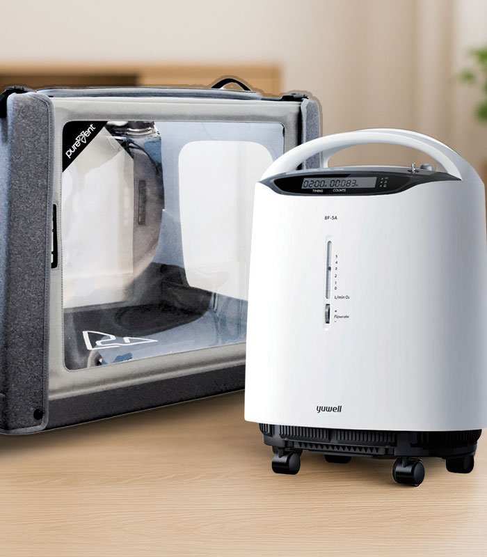 Kit cámara PureVent M 0-14 kg con concentrador Yuwell 8F-5A