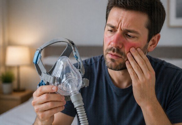 Máscara CPAP incómoda: marcas en la cara, fugas de aire e irritaciones